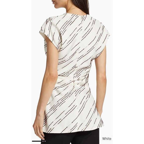 Proenza Schouler Stella Top In Textured Stripe NWT Size 2 - Picture 5 of 12